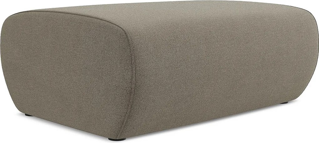 Pufa - z tkaniny strukturalnej - ciemny beż - NANEA