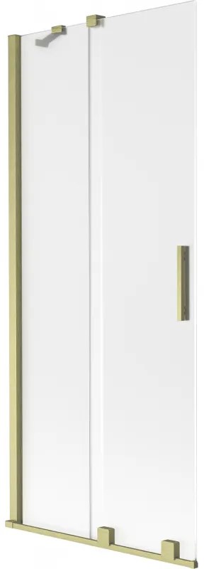 Mexen Velar parawan nawannowy 2-skrzydłowy rozsuwany 80 x 150 cm, szron, złoty szczotkowany - 896-080-000-31-55