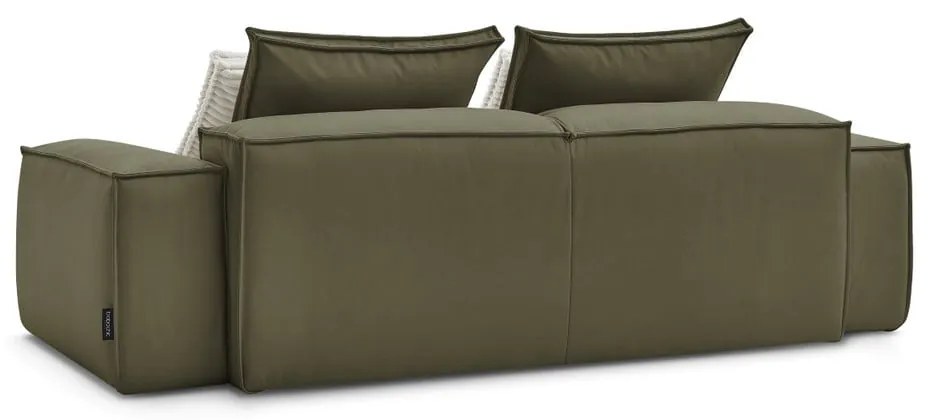 Zielona sofa z imitacji skóry 260 cm Boheme – Bobochic Paris