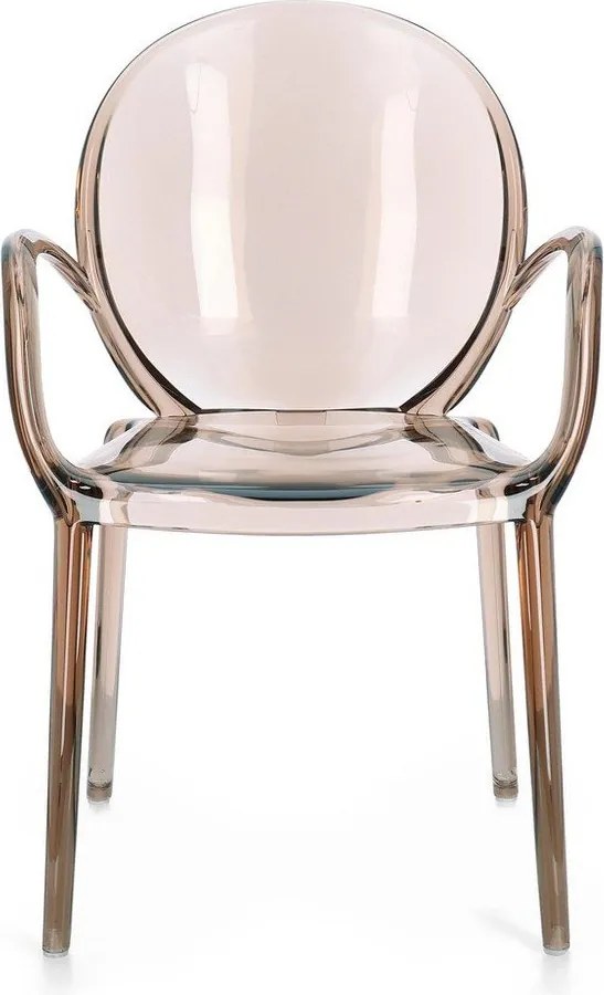 Jasnobrązowe plastikowe krzesło ogrodowe Camilla – Bizzotto