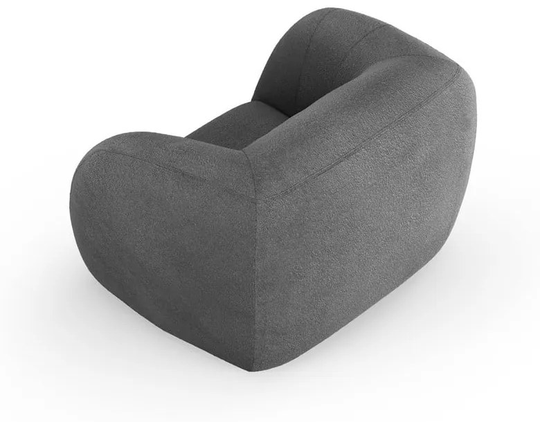 Szary fotel z materiału bouclé Essen – Cosmopolitan Design