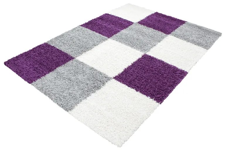 Dywan Shaggy Life fioletowo-kremowy 80 cm x 150 cm