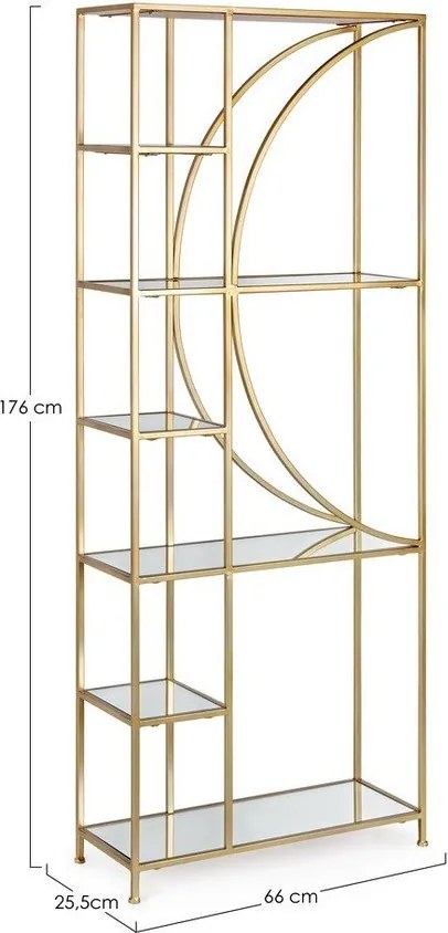 Stalowy regał w kolorze złota 66x176x25,5 cm Elenor – Bizzotto