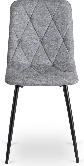 Zestaw Stół Okrągły Rozkładany HARRY 102-142 cm Dąb Artisan/Czarny i 4 Krzesła Tapicerowane ROBIN 2 Szare Nowoczesne
