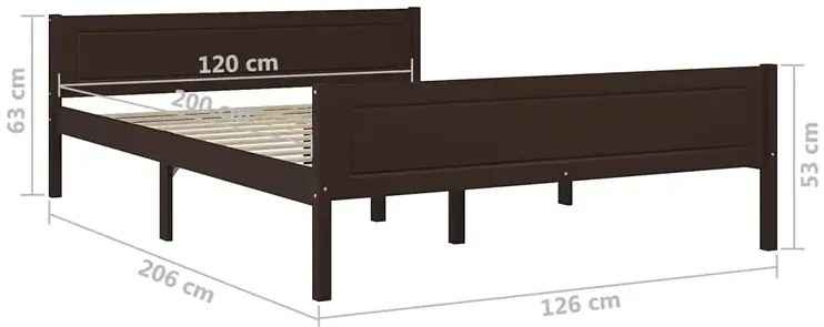 Drewniane klasyczne łóżko ciemny brąz 120x200 G0-H06