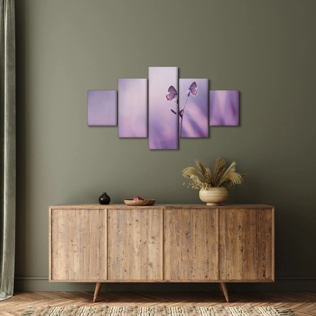 Obraz - Fioletowe motyle (125x70 cm)