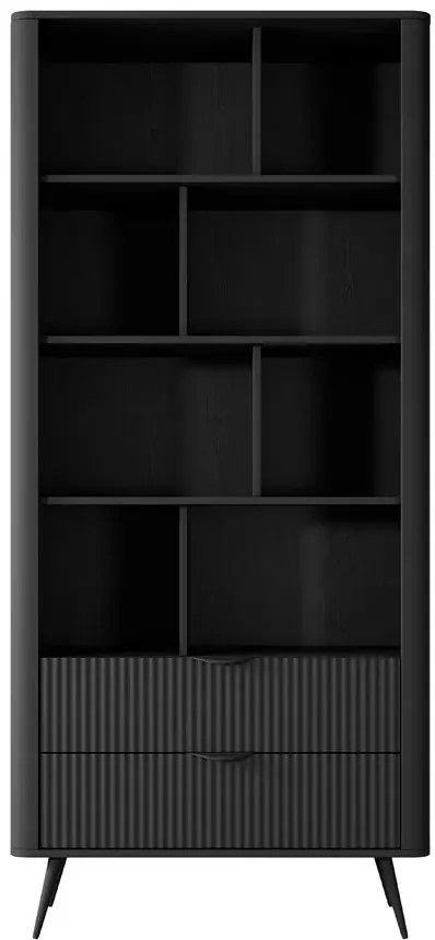 Czarny regał na książki glamour W7-H08