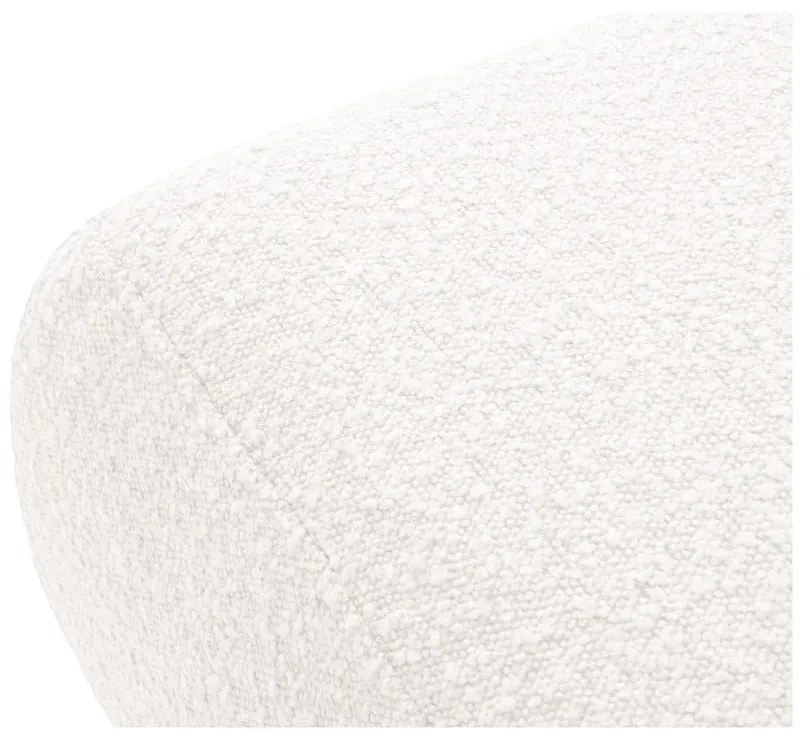 Biały puf z materiału bouclé Molino – Micadoni Home