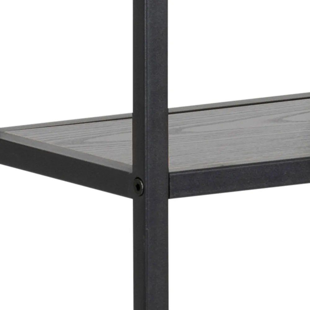 Czarny regał ścienny w dekorze jesionu 75x91 cm Seaford – Actona