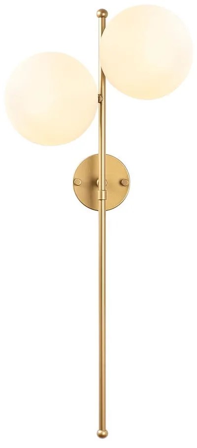 Biały/w kolorze mosiądzu kinkiet Fazli – Opviq lights