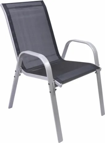 Krzesło ogrodowe BARI czarne, stalowe, sztaplowane 90x55x65