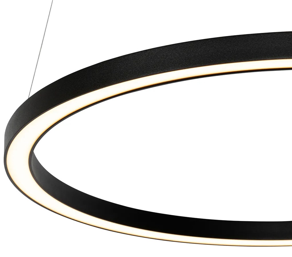 Lampa wisząca czarna 60 cm w tym LED 3-stopniowo ściemniana - GirelloDesignerski Oswietlenie wewnetrzne