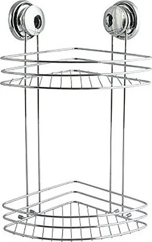 Półka narożna 2-poziomowa z przyssawkami chromowana MSV - Model 144904