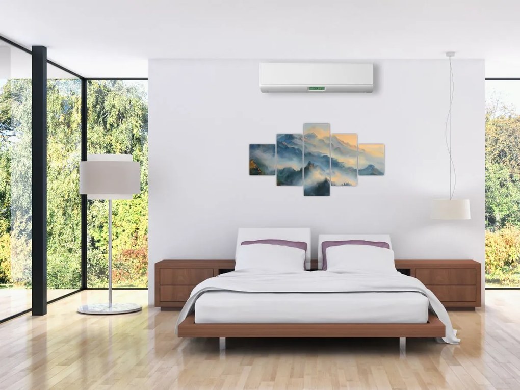 Obraz - Malowany górski krajobraz (125x70 cm)