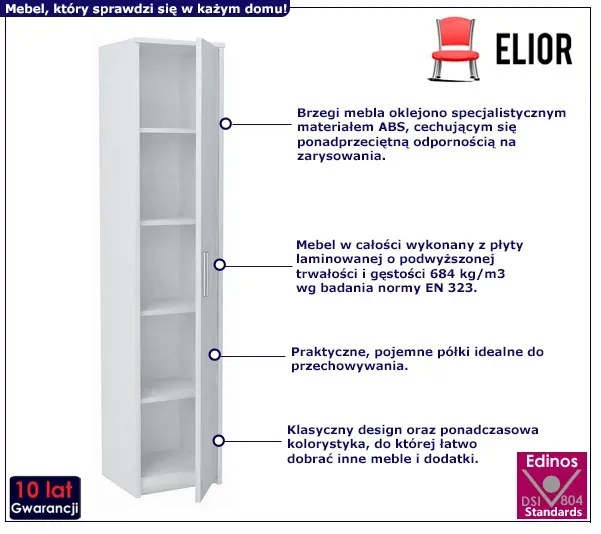 Biały regał z drzwiczkami - Okles