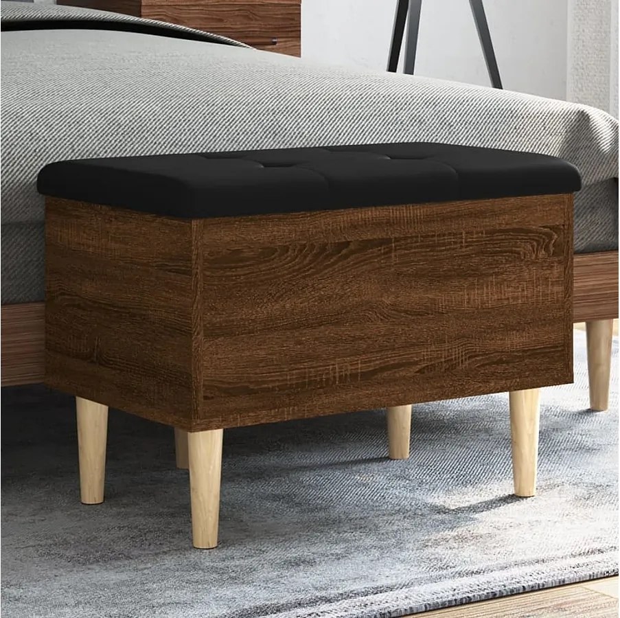 Skrzynia do Przechowywania Dębowy Brąz z Wygodnym Siedziskiem i Dużą Przestrzenią Magazynową 62x42x46 cm