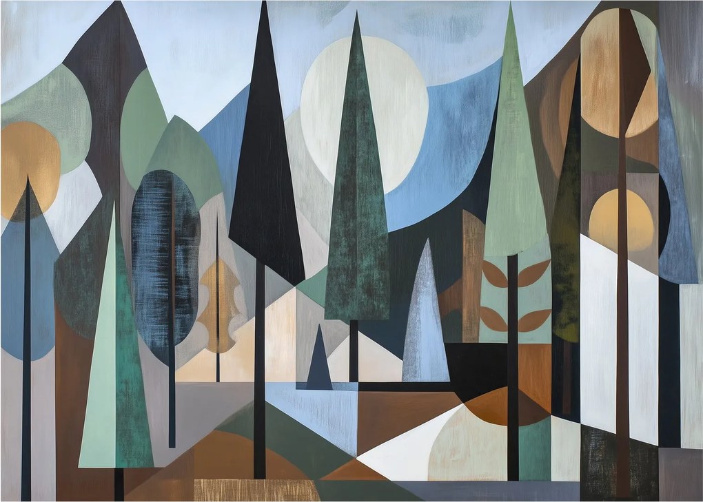 Obraz na szkle - Naturalna geometria abstrakcyjna II. (70x50 cm)