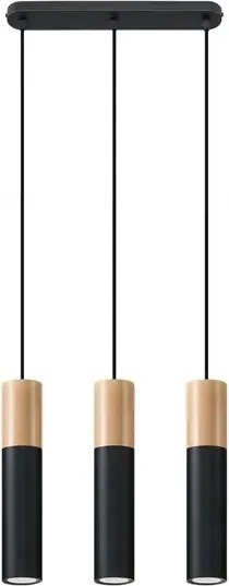 Czarna lampa wisząca tuby nad stół - EX546 D9-P36