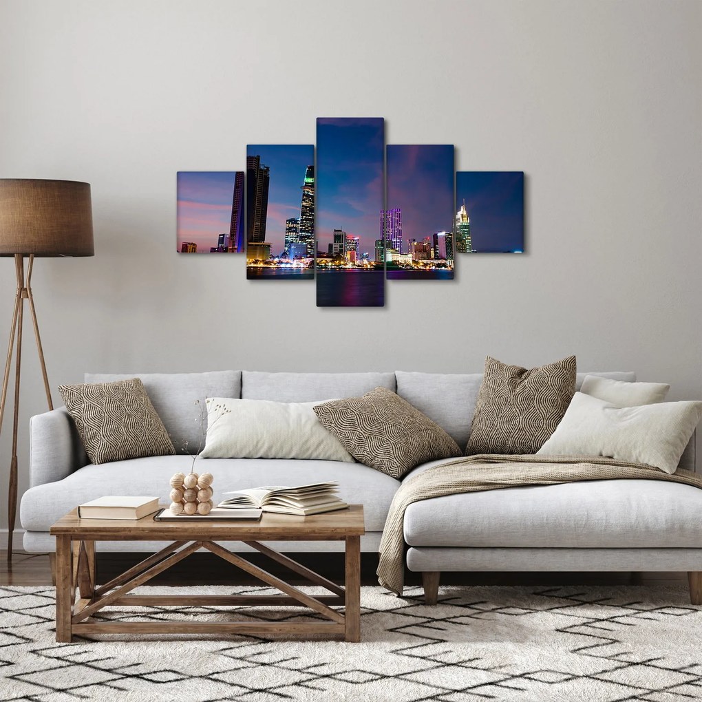 Obraz miasta nocą (125x70 cm)