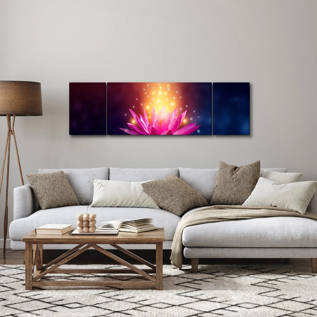 Obraz lilii wodnej na wodzie (170x50 cm)