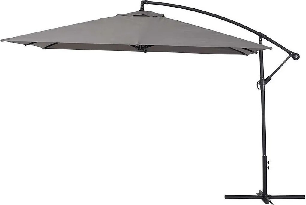 Parasol ogrodowy "Ilios 3" z wysięgnikiem - Aluminium - Kwadratowy -  3 x3 m - Szary