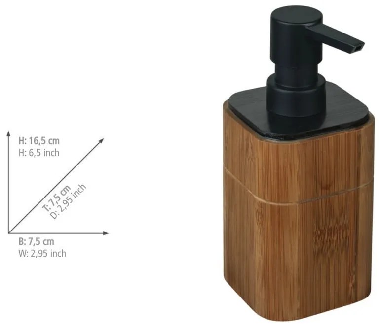 Brązowy bambusowy dozownik do mydła 200 ml Serro – Wenko