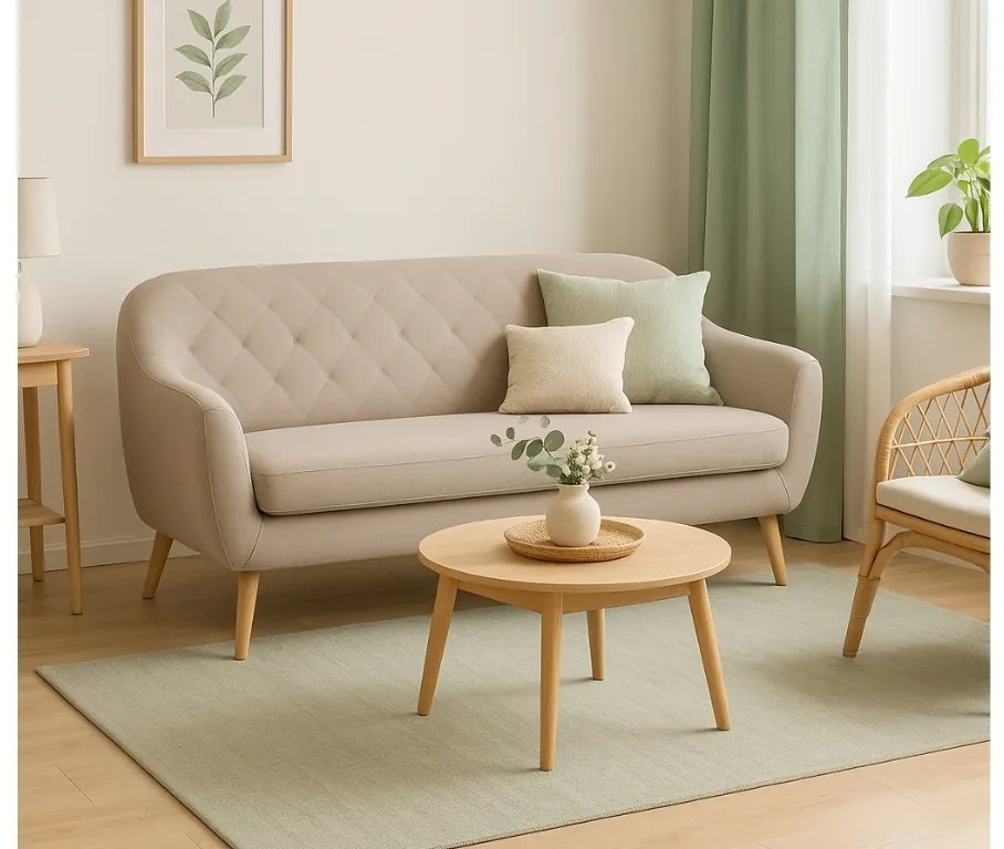 Beżowa 3-osobowa sofa CORANTI VELVET