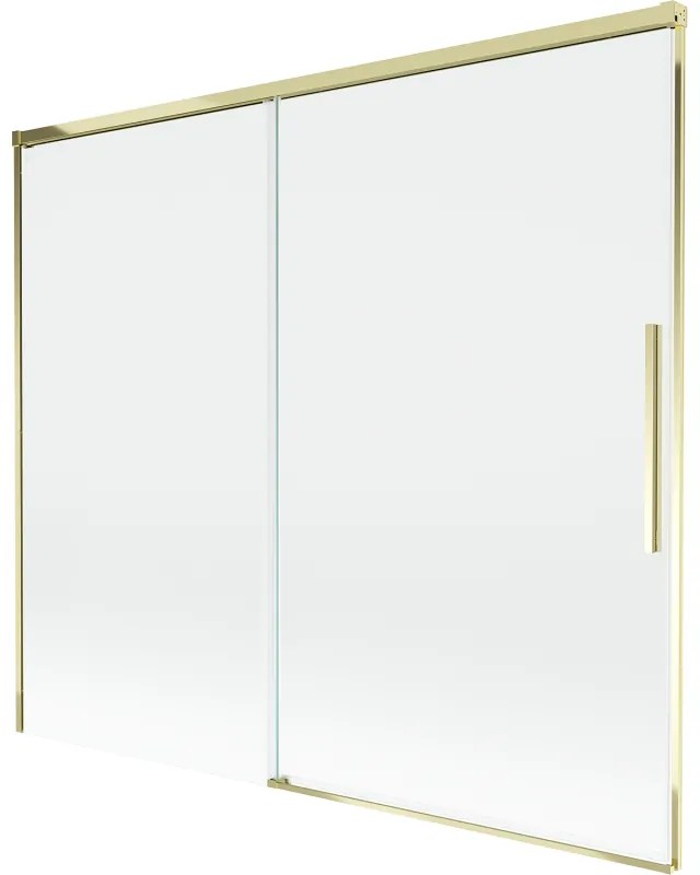 Mexen Rox parawan nawannowy 2-skrzydłowy rozsuwany 180 x 150 cm, transparent, złoty - 8C9-180-001-50-00