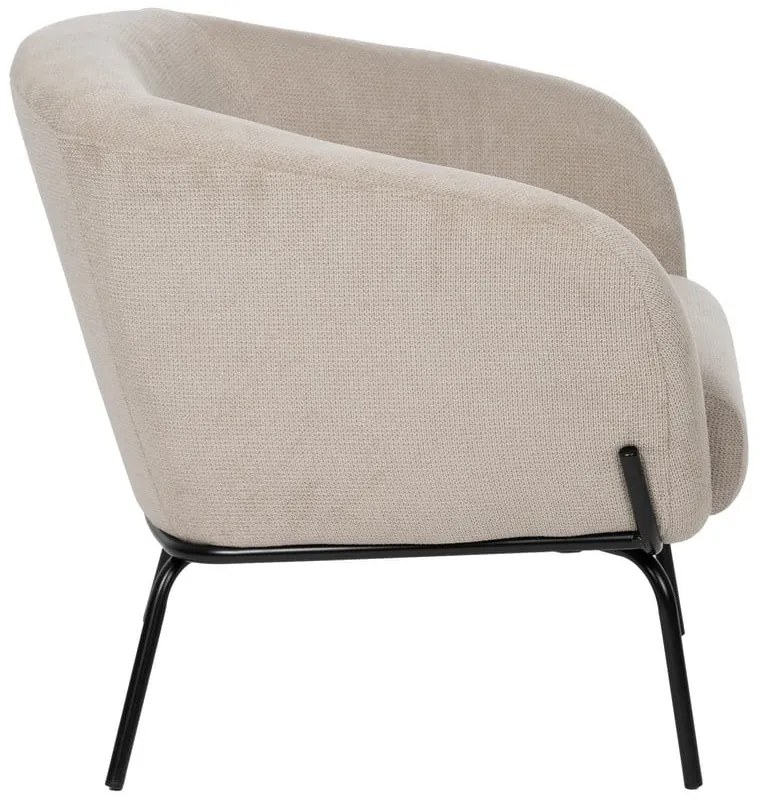 Beżowy fotel z tkaniny szenilowej Classic – Ixia