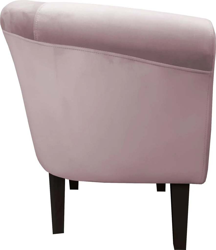 Fotel Milo tkanina Welur wygodny fotel tapicerowany do salonu i sypialni : Kolor nogi - Venge, Kolor tkaniny - VELVET - MG55, Wysokość nogi - 20 cm