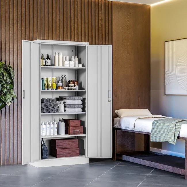 Szafa biurowa na dokumenty z 4 półkami szara, 1750x800x400 mm: JAN Compact
