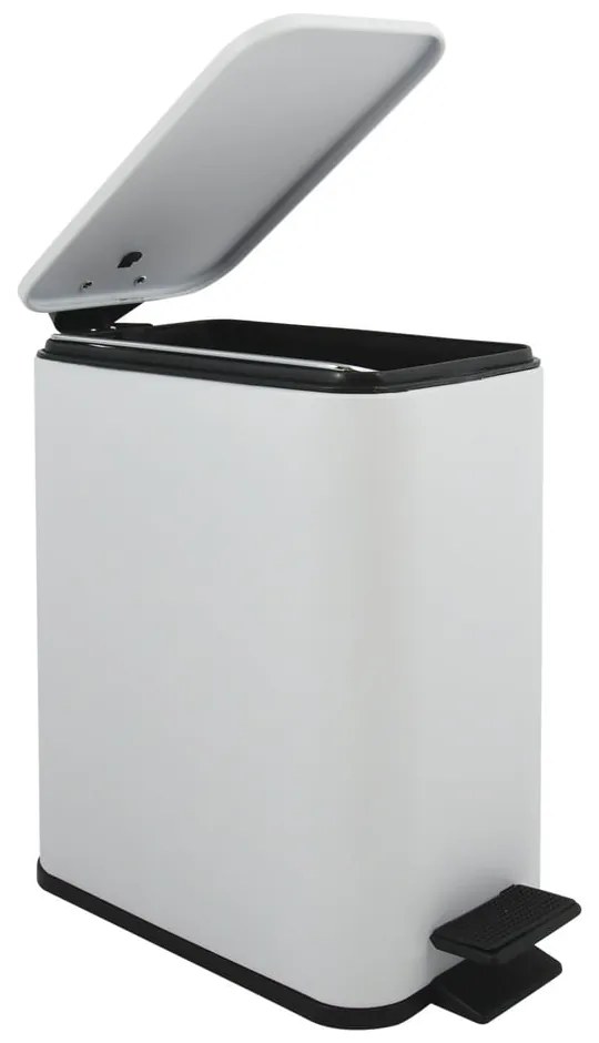 Stalowy kosz na śmieci z pedałem w matowym białym kolorze 5 l Erik – Spirella