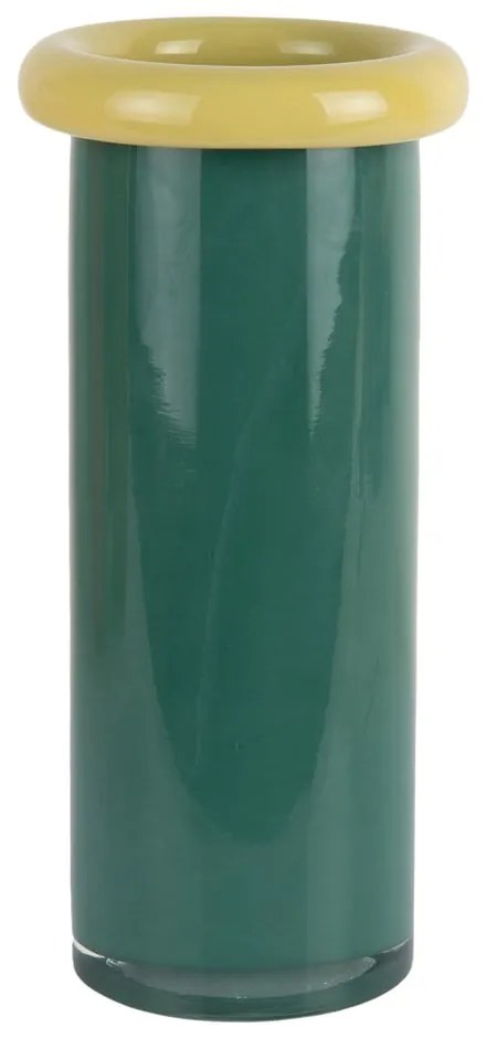 Ciemnozielony szklany wazon (wysokość 27,5 cm) Plegado – PT LIVING