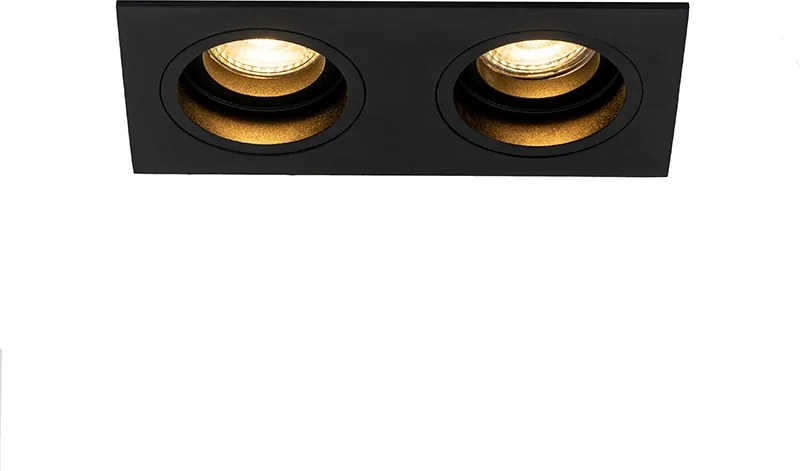 Inteligentny reflektor wpuszczany czarny prostokątny regulowany z 2 WiFi GU10 - Chuck