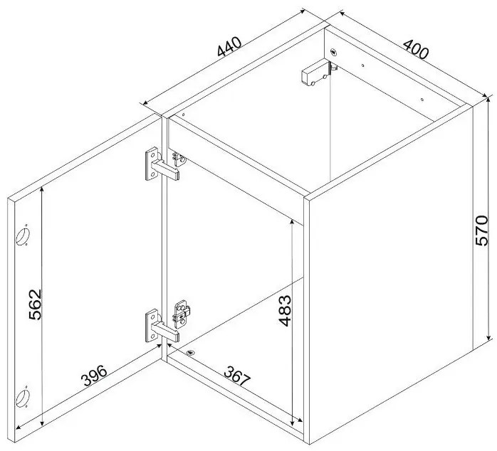 Wąska biała szafka łazienkowa 40 cm - Tiris 8X