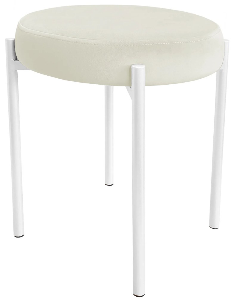 TABORET DIOR STOŁEK LOFT metal podstawa biała MG50