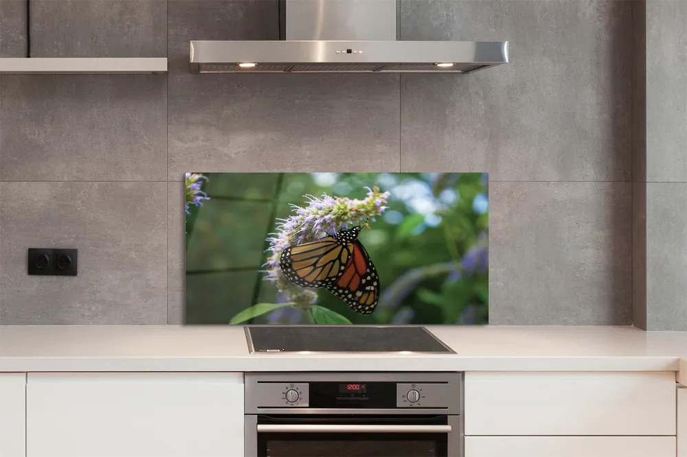 Panel Szklany Wiosenny Motyl na Kwiecie