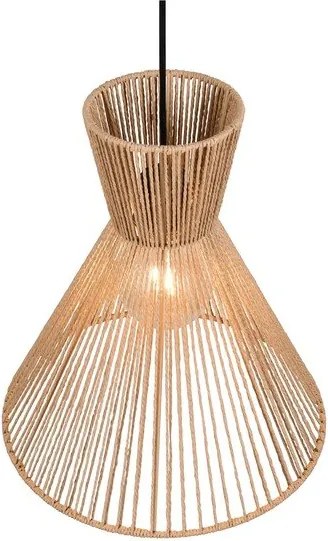 Metalowa lampa wisząca w naturalnym kolorze z kloszem plecionki papierowej ø 35 cm Rosalie – Reality