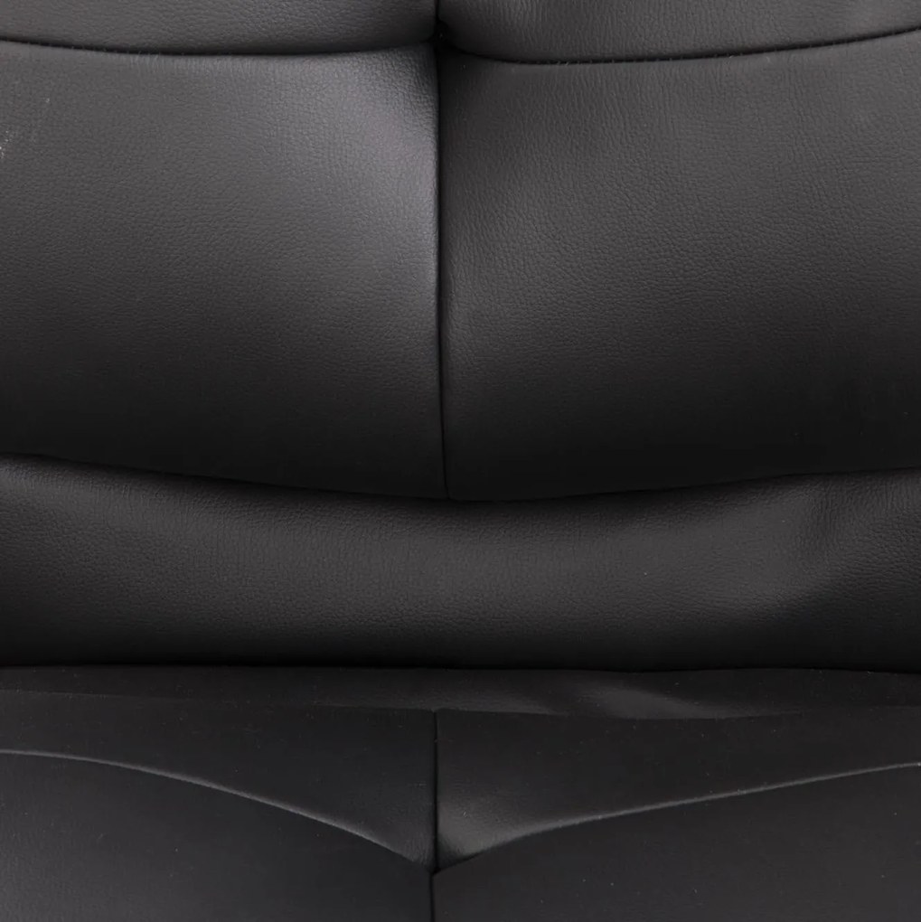 Wygodny fotel biurowy z czarnej ekoskóry Preston