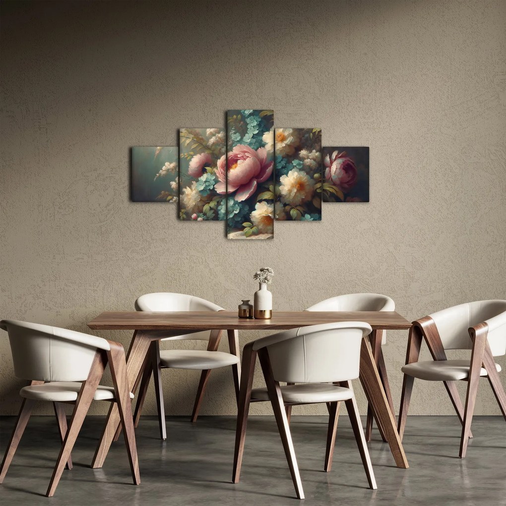 Obraz - Martwa natura z kwiatami - obraz (125x70 cm)