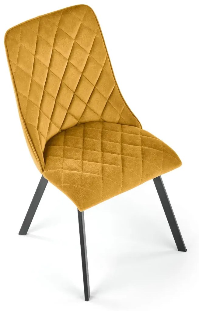 Krzesło tapicerowane K450 VELVET musztardowe HALMAR
