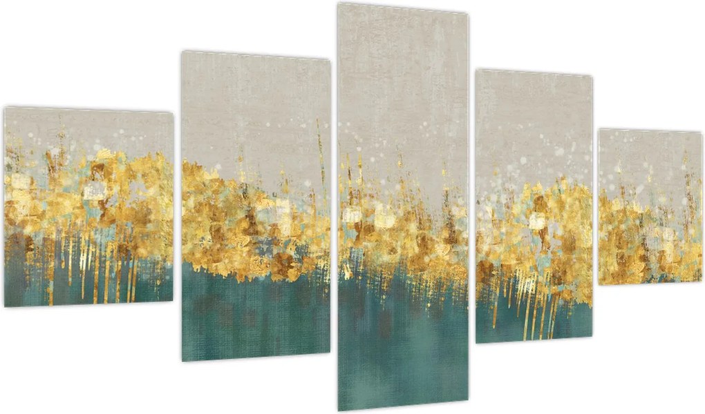Obraz - Tekstura ze złotą dekoracją (125x70 cm)
