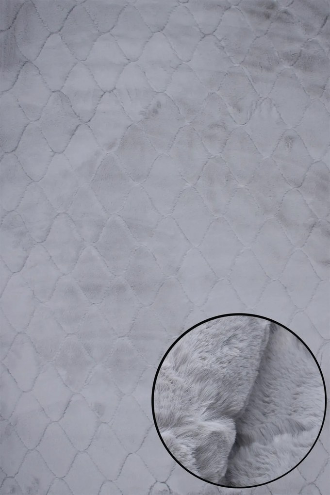 Dywan Bunny 3D Puszysty Szary 160x220 Prostokąt