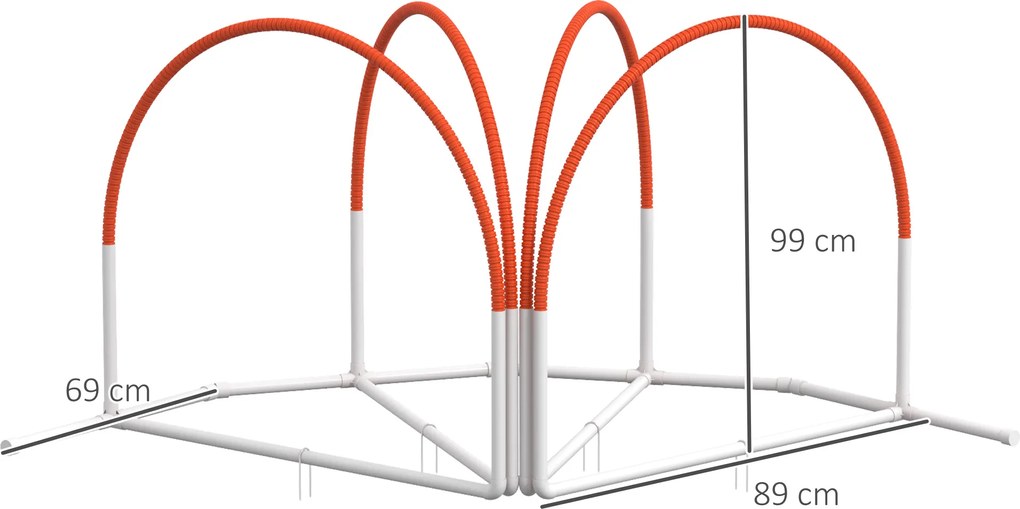 PawHut Zestaw do Agility dla Psów, 4-częściowy, w zestawie torba, Plastik, 89x69x99 cm, Biały+Pomarańczowy
