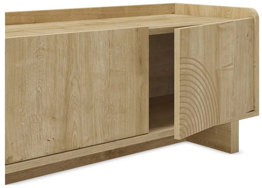 Szafka pod TV w dekorze dębu w naturalnym kolorze 180x45x40 cm Daira – Marckeric