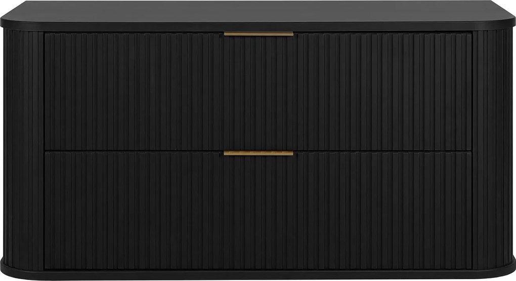 Szafka łazienkowa, matowa czerń, złoty uchwyt, 41,5 x 100 x 51,7 cm