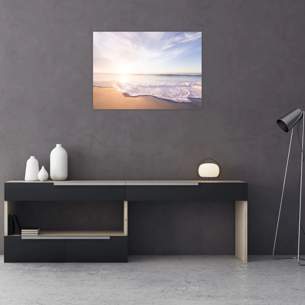 Obraz na szkle - piaszczysta plaża (70x50 cm)