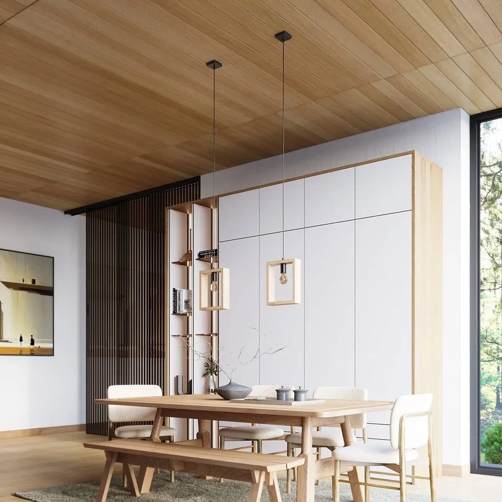 Lampa wisząca ARIES naturalne drewno SOLLUX LIGHTING