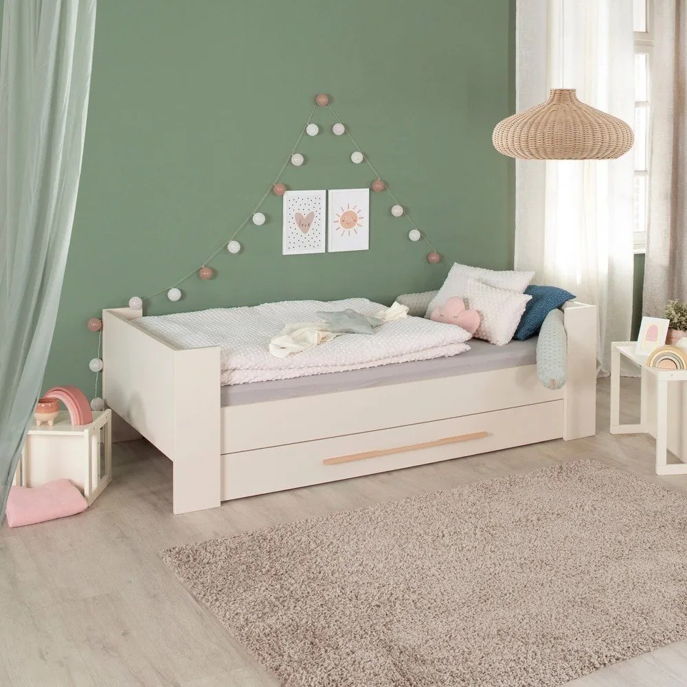 Beżowe łóżko dziecięce ze schowkiem bez stelaża 90x200 cm Kids – Roba