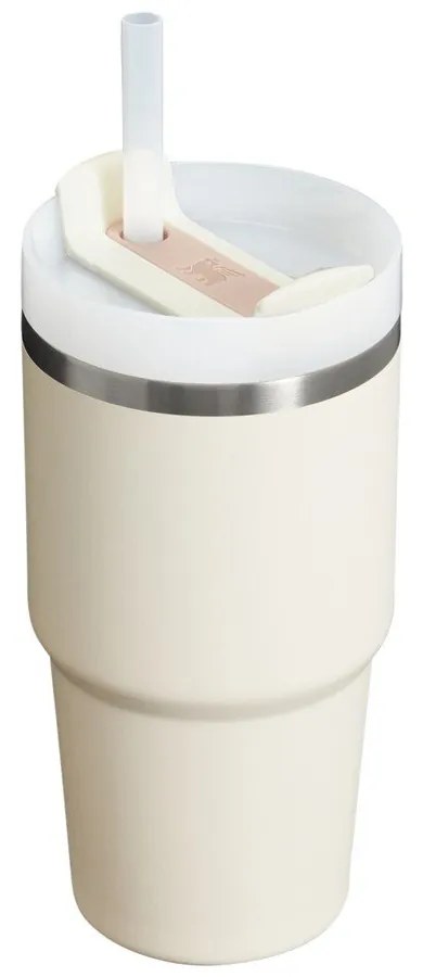 Kremowy termos ze słomką ze stali nierdzewnej 600 ml Quencher H2.0 FlowState Tumbler Cream – Stanley